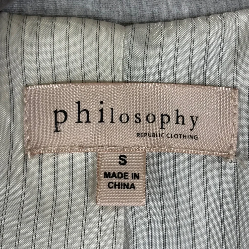 Philosophy Republic Clothing Womens Gray Ponte Knit Career Chic Blazer Size S